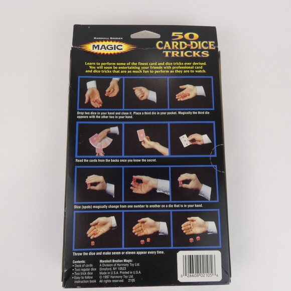 Marshall Brodien 50 Card and Dice Tricks Vintage 1990s New Factory Sealed RARE - Picture 3 of 7